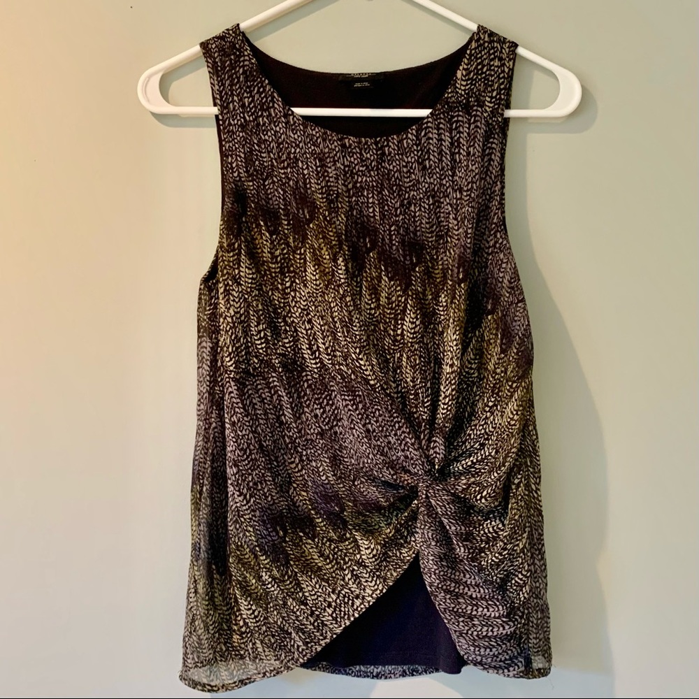 Anthropologie top with silk overlay